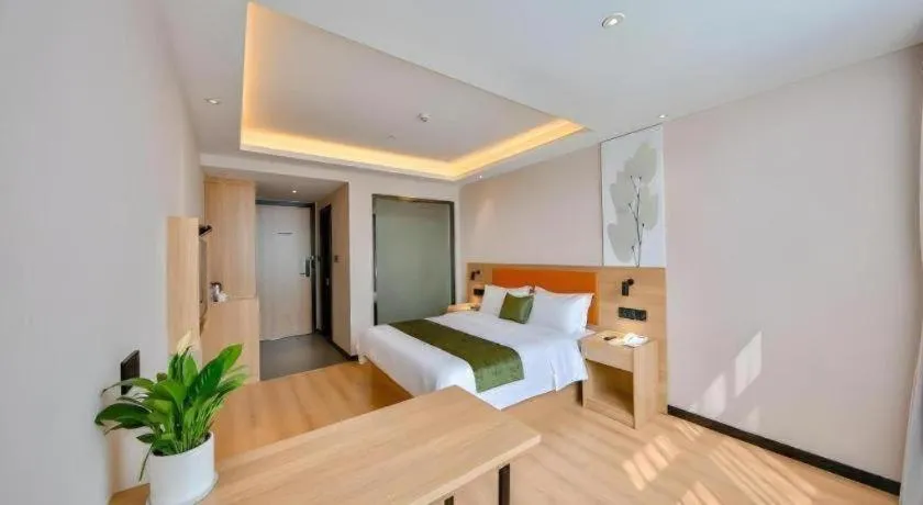 Bed in Green Tree Inn Express Zhejiang Zhoushan Xincheng Zheda
