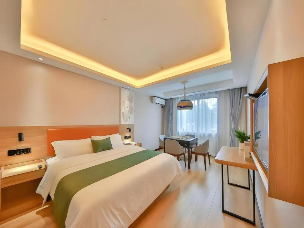 Bed in Green Tree Inn Express Zhejiang Zhoushan Xincheng Zheda