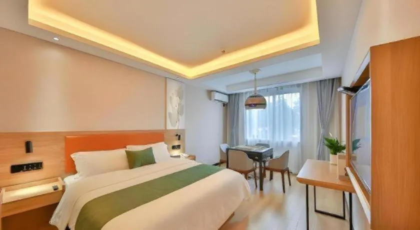 Bed in Green Tree Inn Express Zhejiang Zhoushan Xincheng Zheda