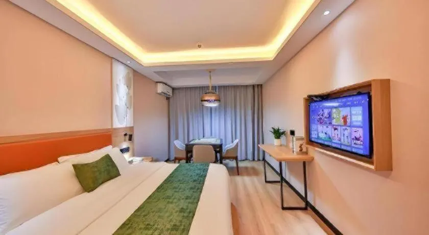 Bed in Green Tree Inn Express Zhejiang Zhoushan Xincheng Zheda