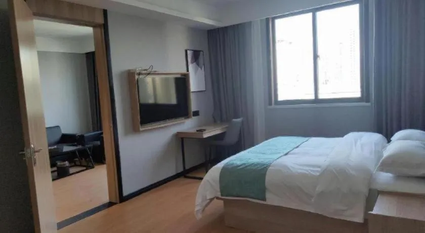 Bed in Green Tree Inn Anhui Hefei Binhu Zhuyuan Metro Station Dali Road