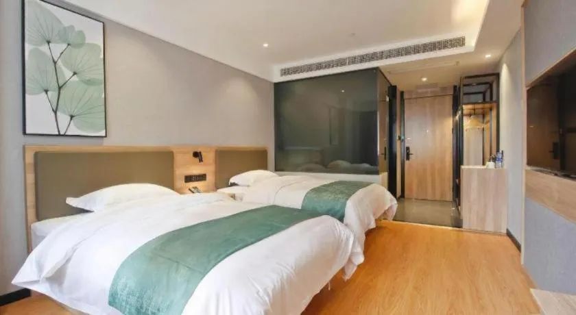 Bed in Green Tree Inn Anhui Hefei Binhu Zhuyuan Metro Station Dali Road