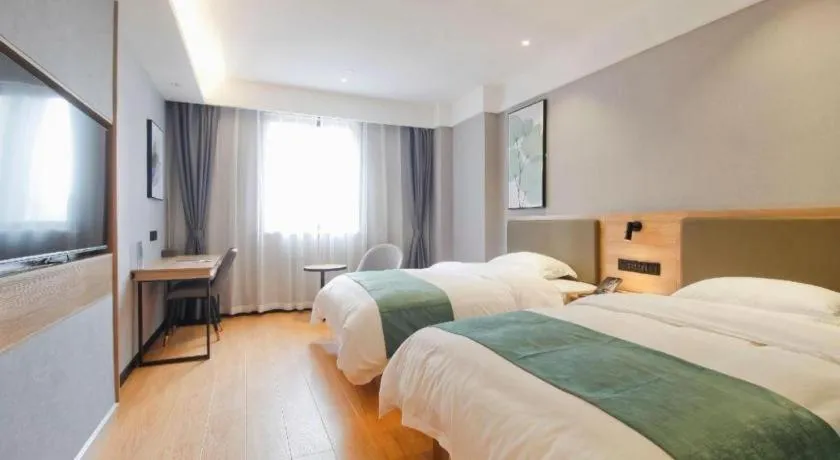 Bed in Green Tree Inn Anhui Hefei Binhu Zhuyuan Metro Station Dali Road