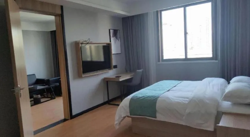 Bed in Green Tree Inn Anhui Hefei Binhu Zhuyuan Metro Station Dali Road