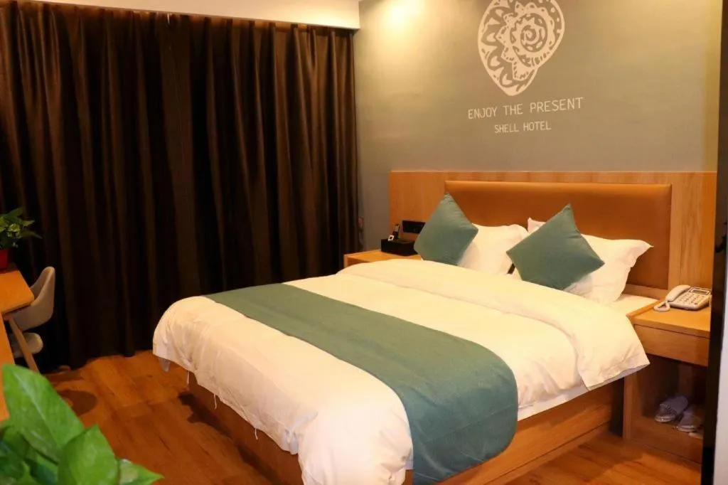 Bed in Shell Hotel Bozhou Lixin County Passenger Center