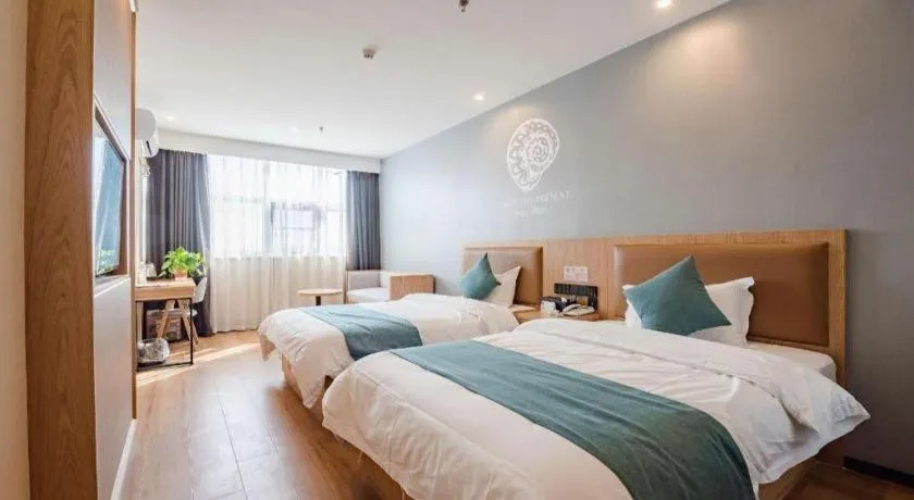 Bed in Shell Hotel Bozhou Lixin County Passenger Center
