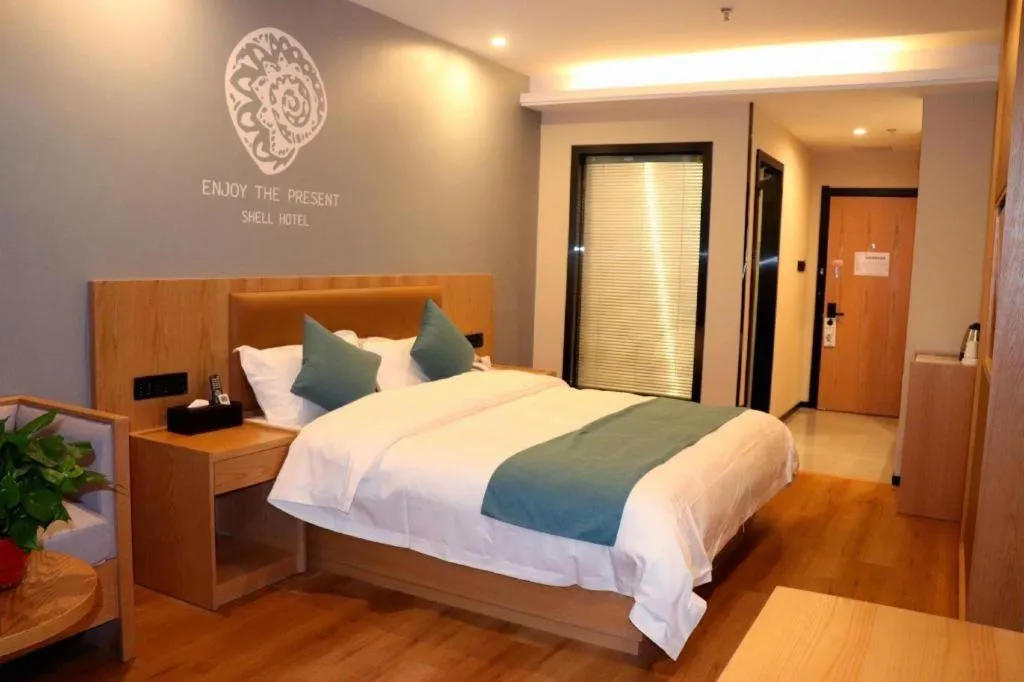 Bed in Shell Hotel Bozhou Lixin County Passenger Center