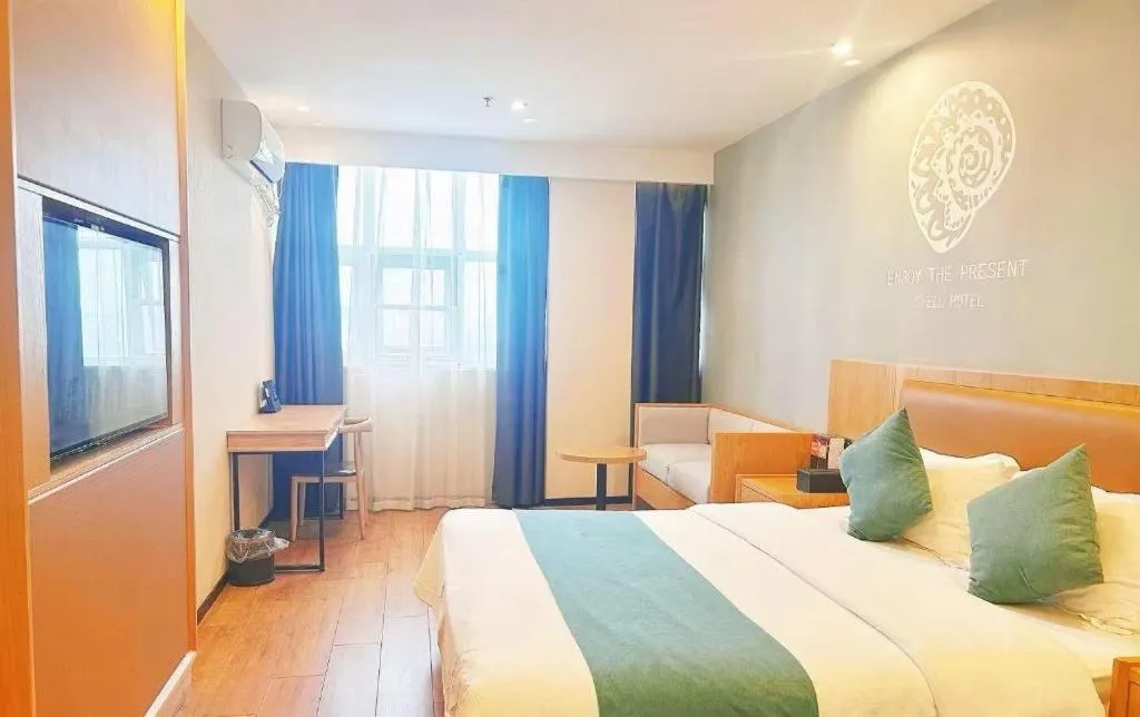 Bed in Shell Hotel Bozhou Lixin County Passenger Center