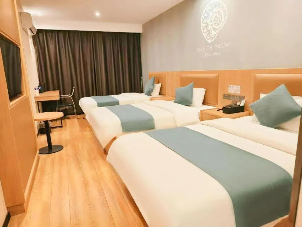 Bed in Shell Hotel Bozhou Lixin County Passenger Center
