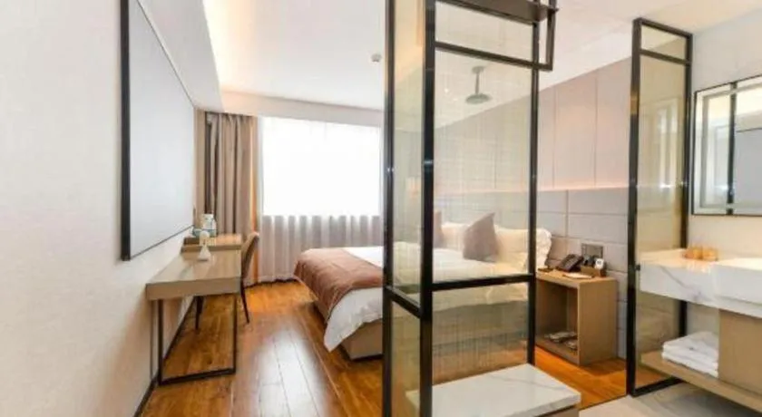 Bed in Gya Hotel Shanghai Xizang Bei Road Metro Station