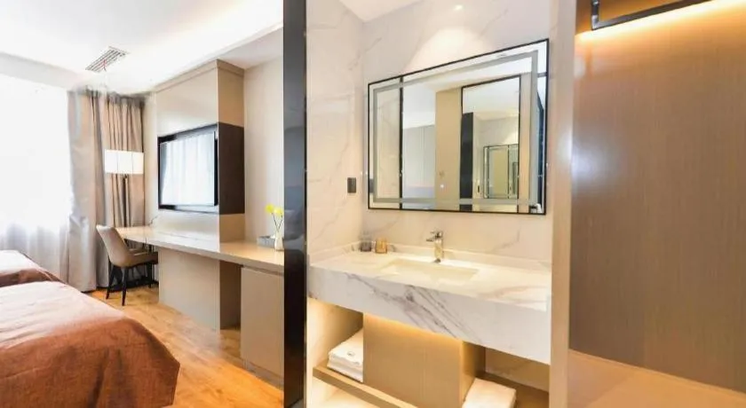 Bed in Gya Hotel Shanghai Xizang Bei Road Metro Station