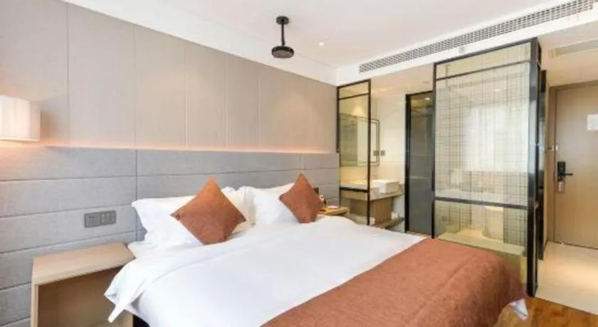 Bed in Gya Hotel Shanghai Xizang Bei Road Metro Station