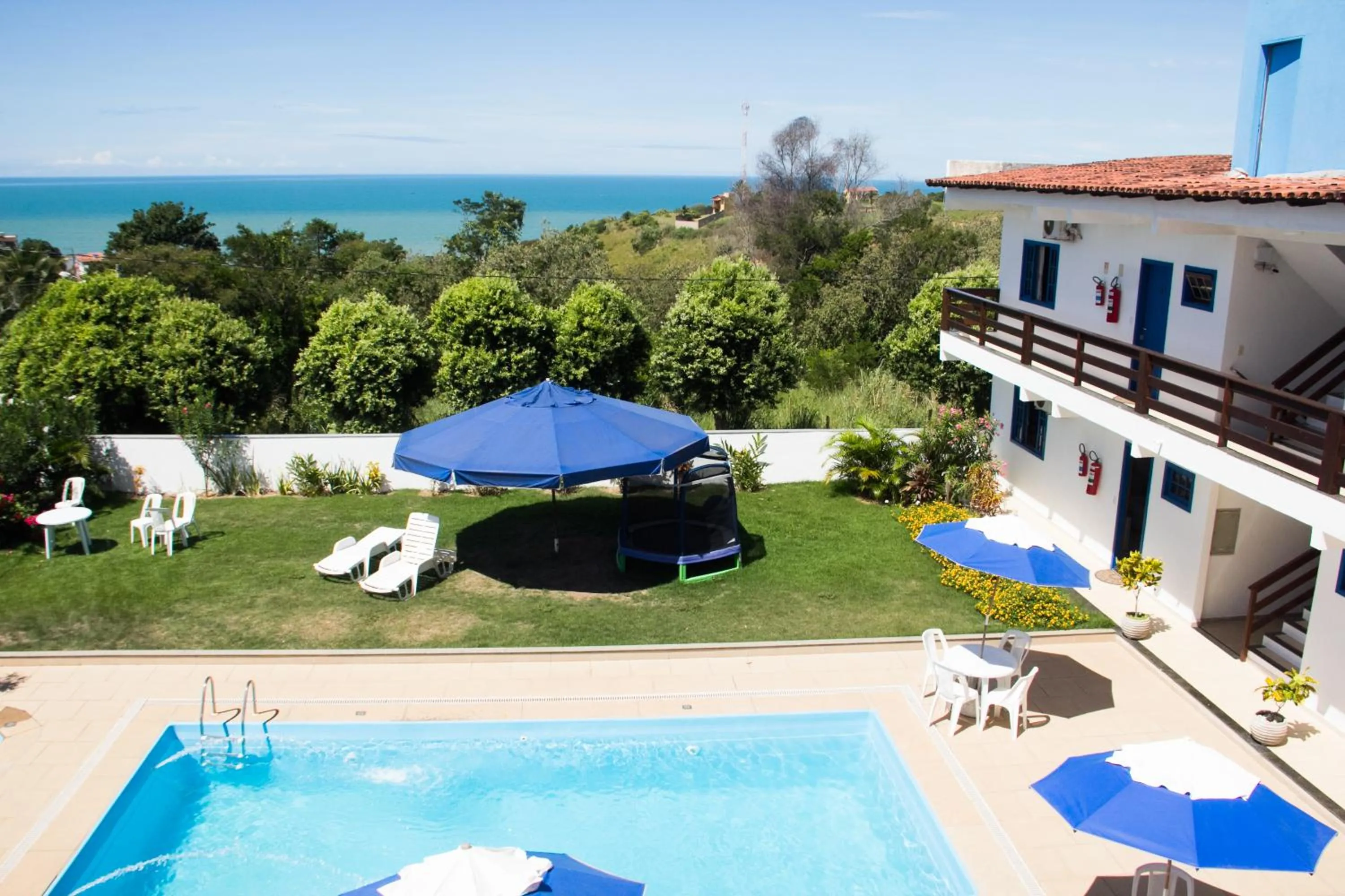 Pool view in Pousada das Flores