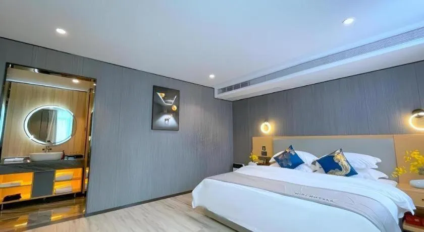 Bed in MIDI Hotel Guangdong Chaozhou Xiangqiao District Hanshan Teachers College