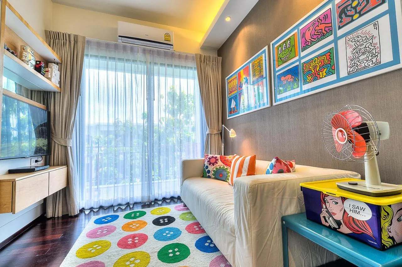 Living room, Bed in The Title Boutique Phuket