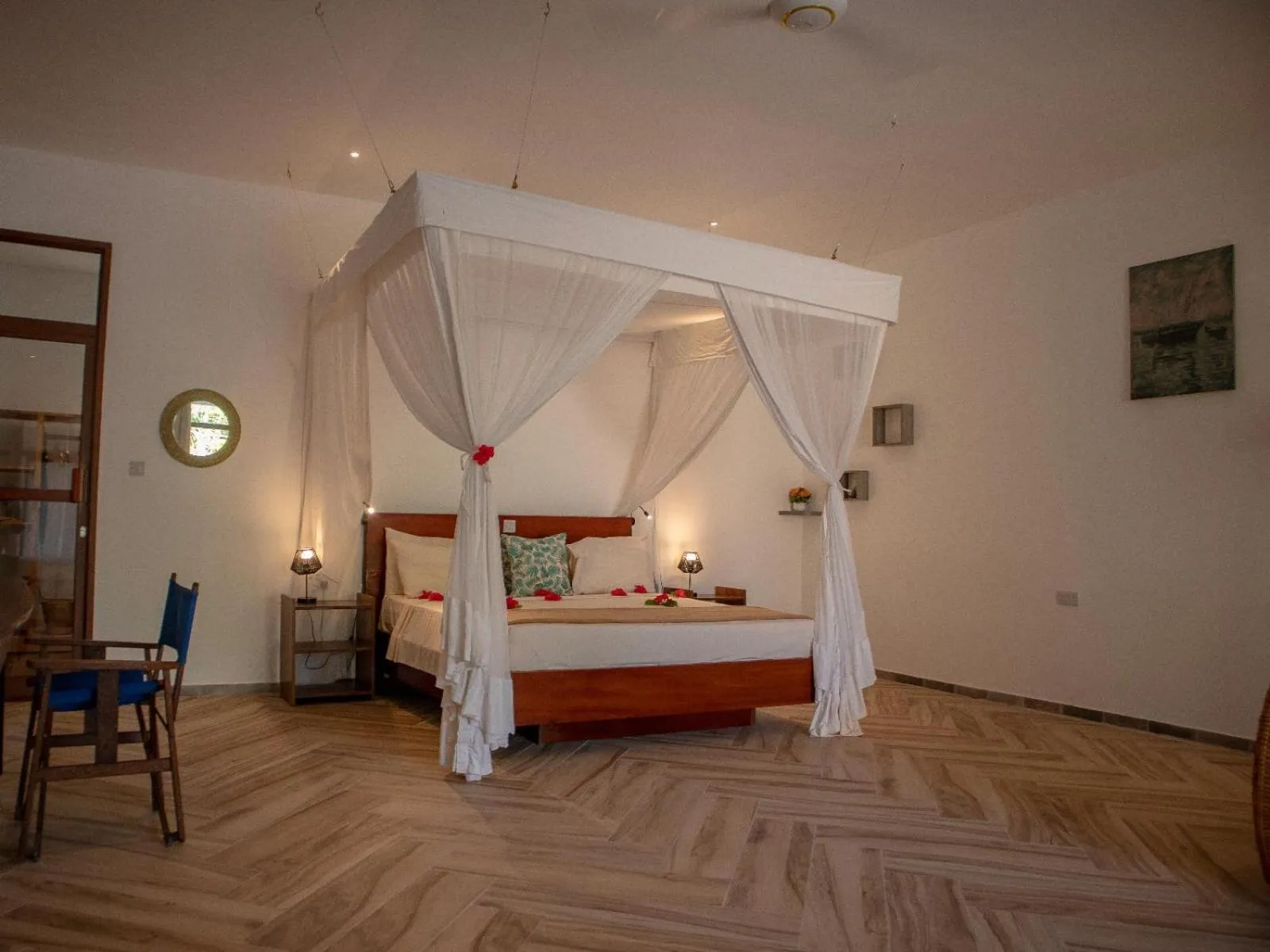 Bed in Pongwe Beach Hotel