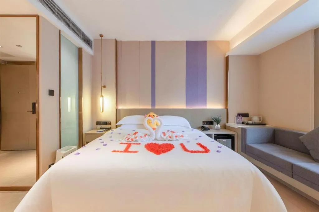 Bed in Lavande Hotel Zhongshan Shiqi Daxinxinduhui North Zhongshan Station