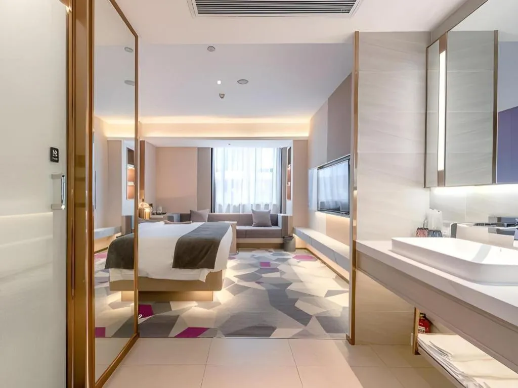 Bed in Lavande Hotel Zhongshan Shiqi Daxinxinduhui North Zhongshan Station