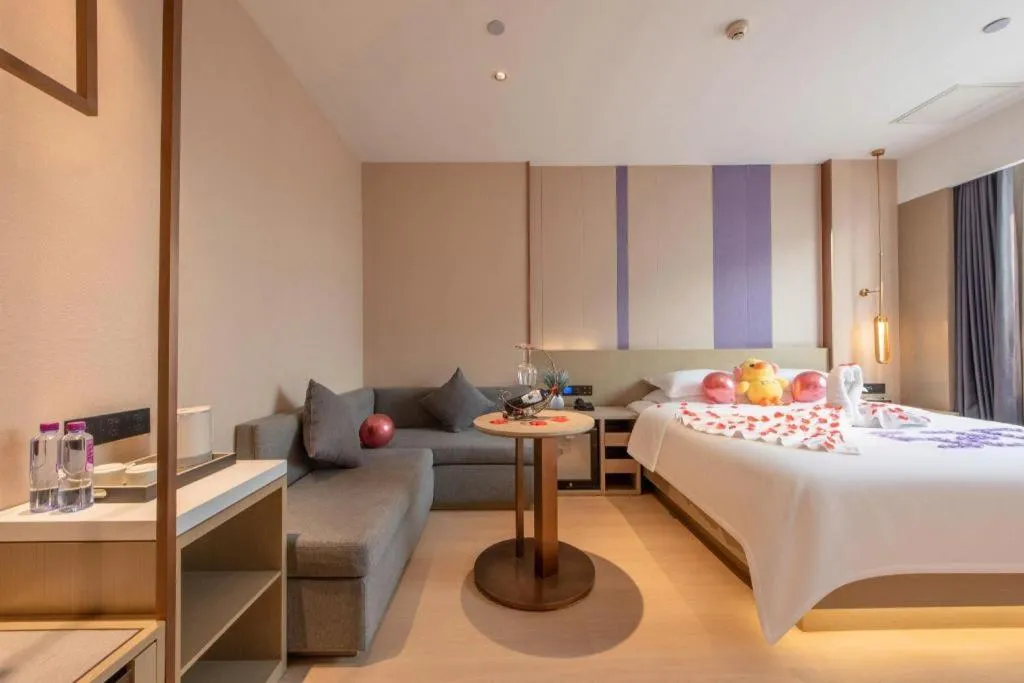 Bed in Lavande Hotel Zhongshan Shiqi Daxinxinduhui North Zhongshan Station