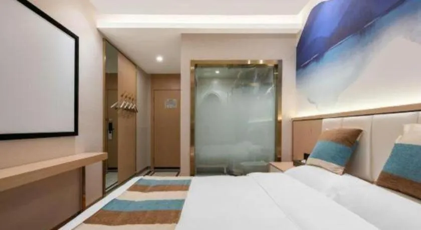 Bed in VX Hotel Beijing Daxing Wufutang Metro Station Zhongke Dianshanggu