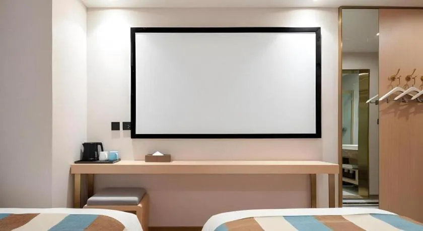 Bed in VX Hotel Beijing Daxing Wufutang Metro Station Zhongke Dianshanggu