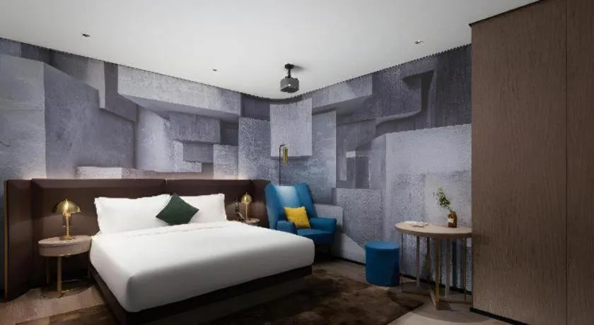 Bed in Echarm Plus Hotel Hangzhou Binjiang Xingguang Avenue