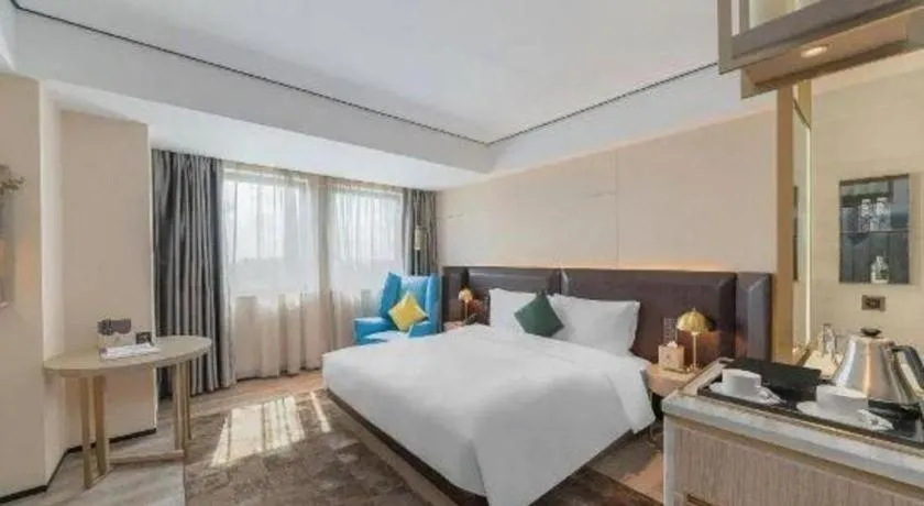 Bed in Echarm Plus Hotel Hangzhou Binjiang Xingguang Avenue