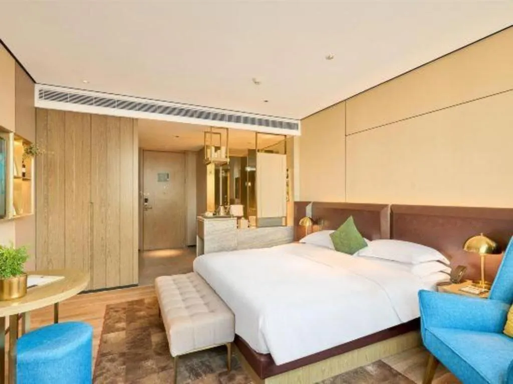 Bed in Echarm Plus Hotel Hangzhou Binjiang Xingguang Avenue