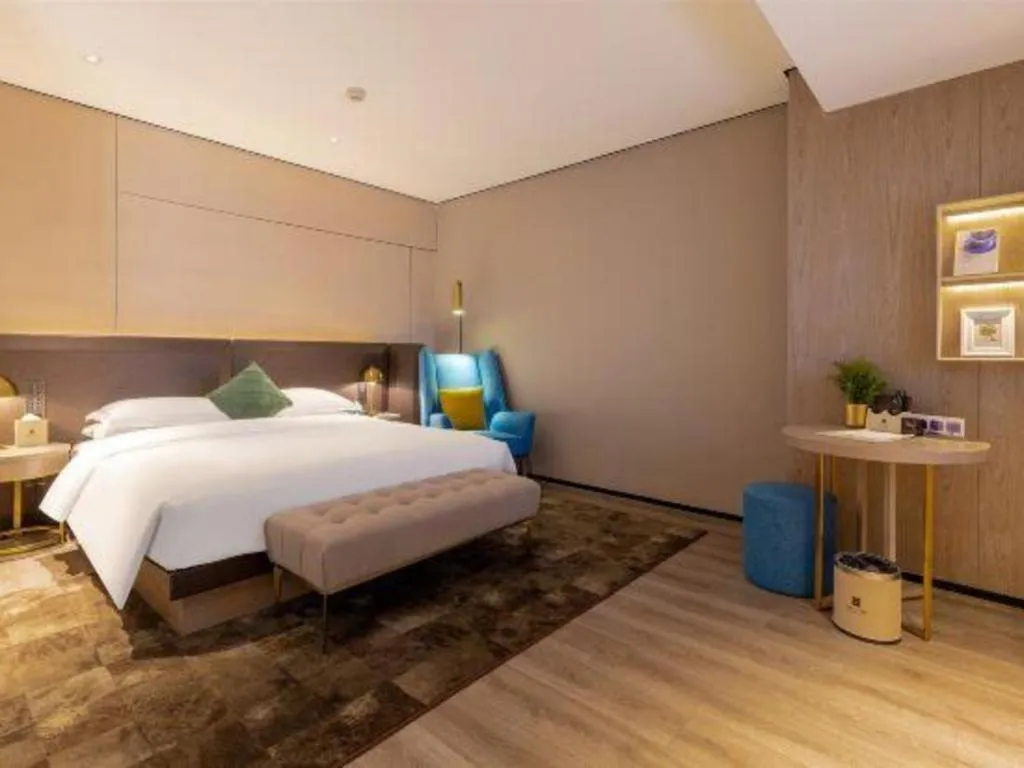 Bed in Echarm Plus Hotel Hangzhou Binjiang Xingguang Avenue