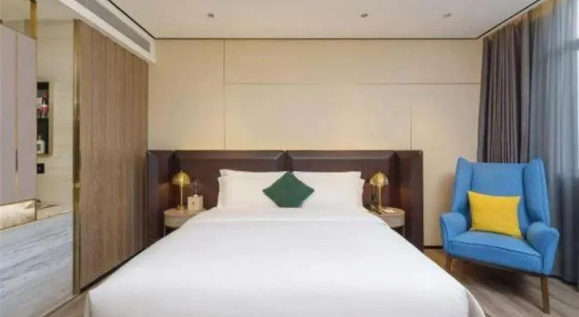 Bed in Echarm Plus Hotel Hangzhou Binjiang Xingguang Avenue