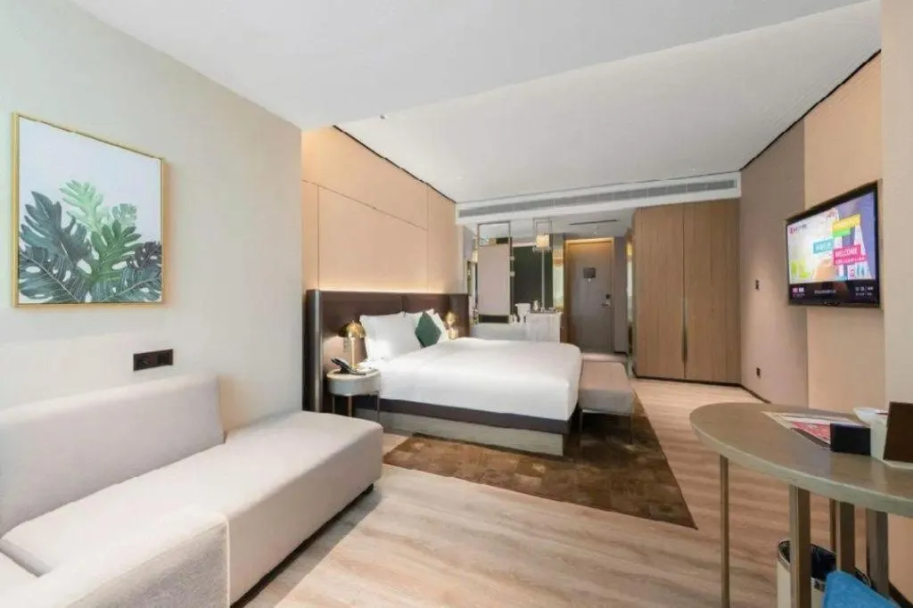 Bed in Echarm Plus Hotel Hangzhou Binjiang Xingguang Avenue