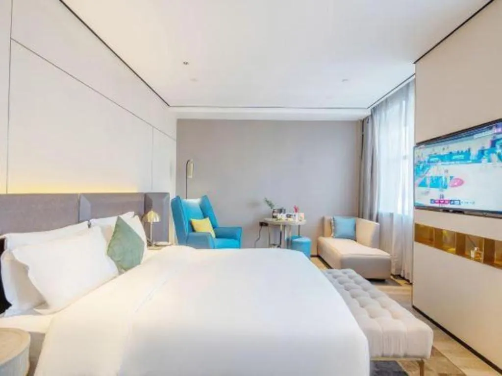 Bed in Echarm Plus Hotel Hangzhou Binjiang Xingguang Avenue