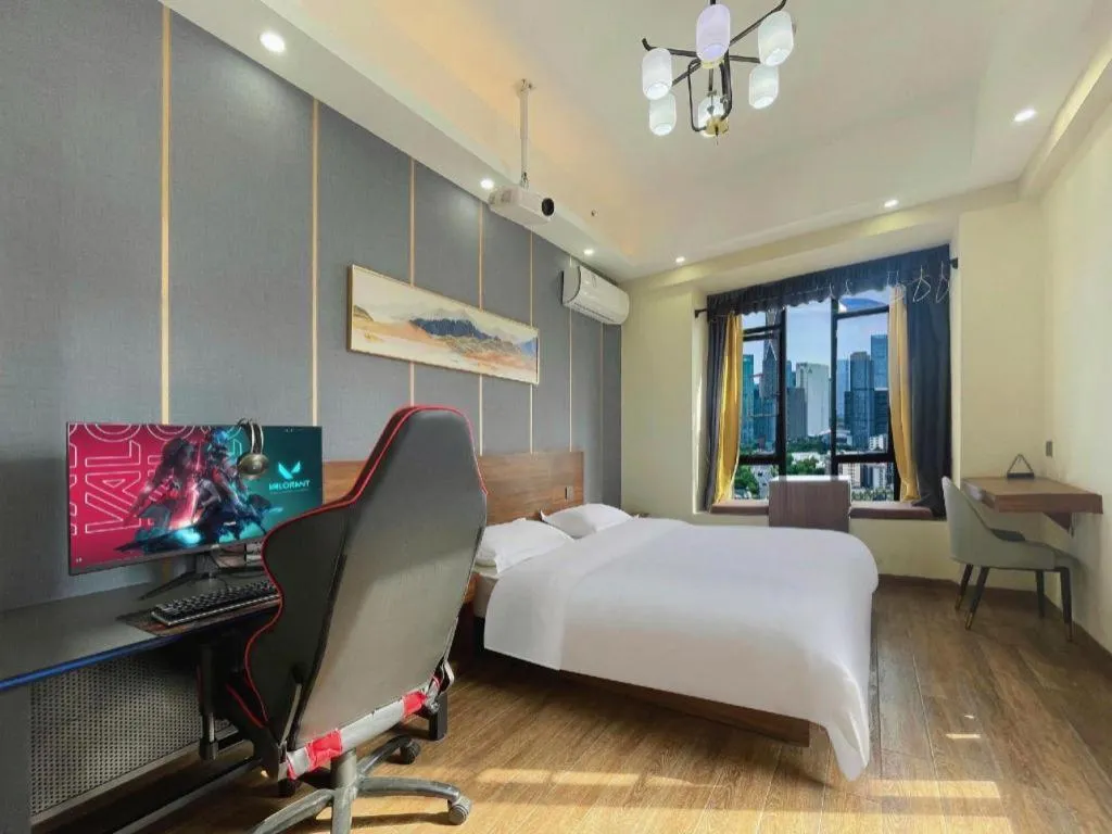 Bed in Echarm Hotel Changsha South High-Speed Railway Station Wuyue Plaza