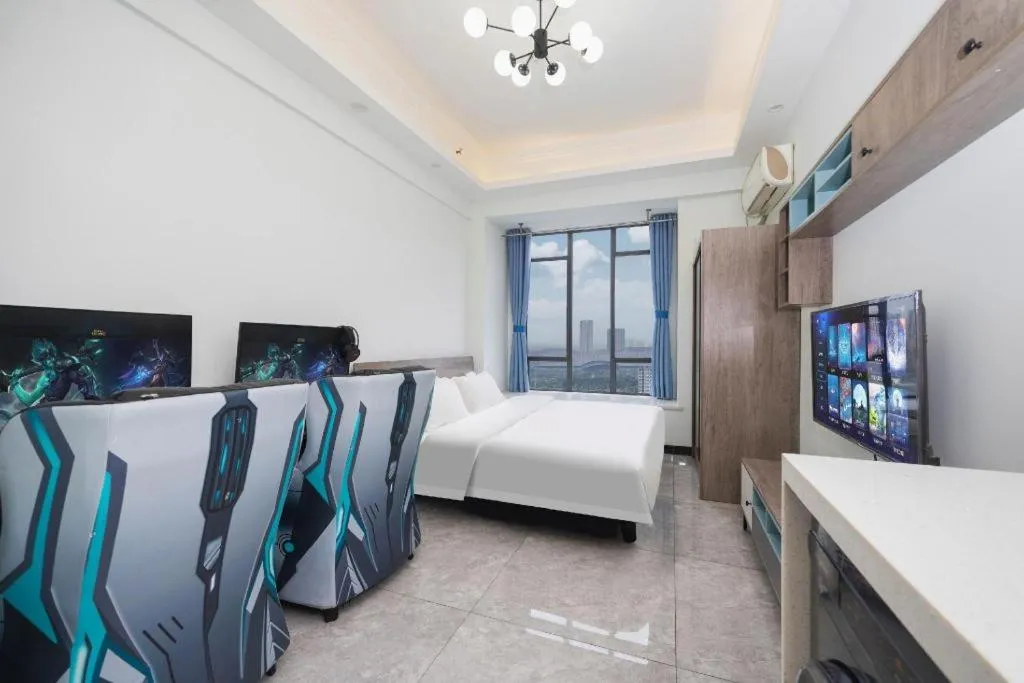 Bed in Echarm Hotel Changsha South High-Speed Railway Station Wuyue Plaza