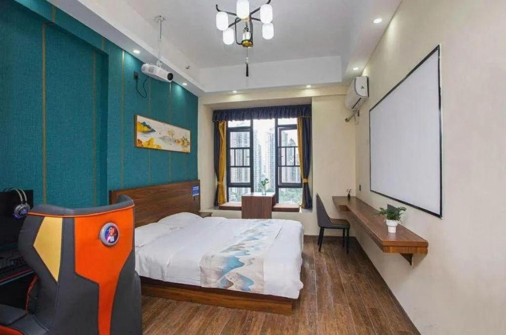 Bed in Echarm Hotel Changsha South High-Speed Railway Station Wuyue Plaza