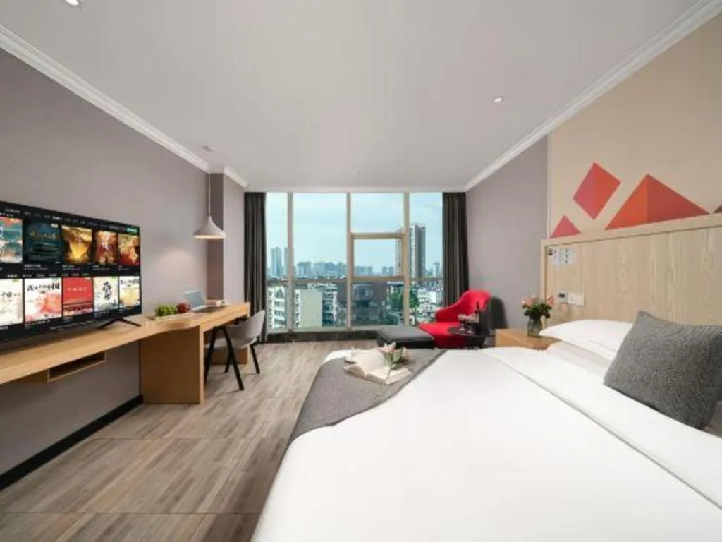 Bed in Borrman Hotel Chongqing Hechuan High-speed Railway Station District Government