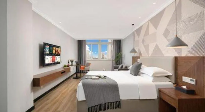 Bed in Borrman Hotel Chongqing Hechuan High-speed Railway Station District Government