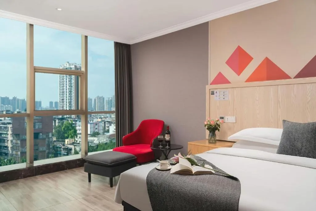 Bed in Borrman Hotel Chongqing Hechuan High-speed Railway Station District Government