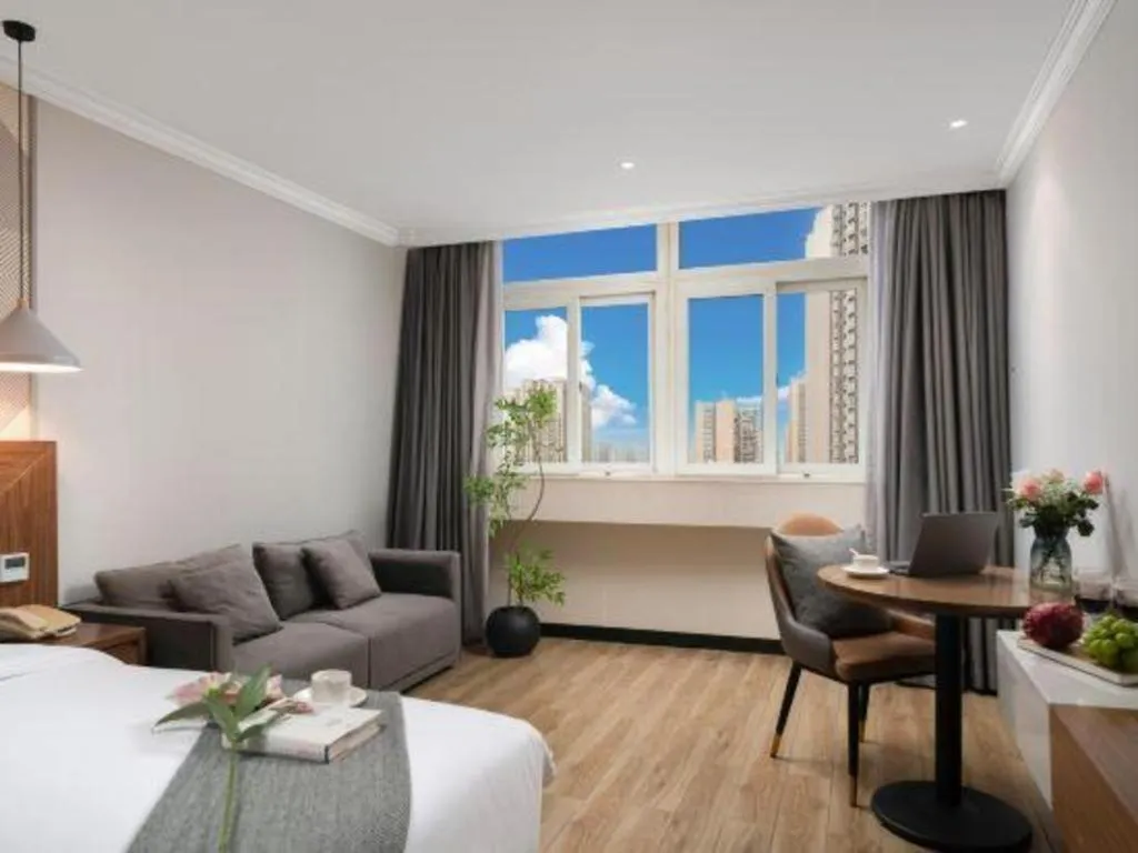 Bed in Borrman Hotel Chongqing Hechuan High-speed Railway Station District Government