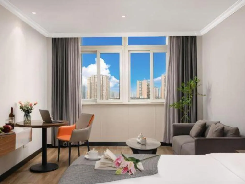 Bed in Borrman Hotel Chongqing Hechuan High-speed Railway Station District Government