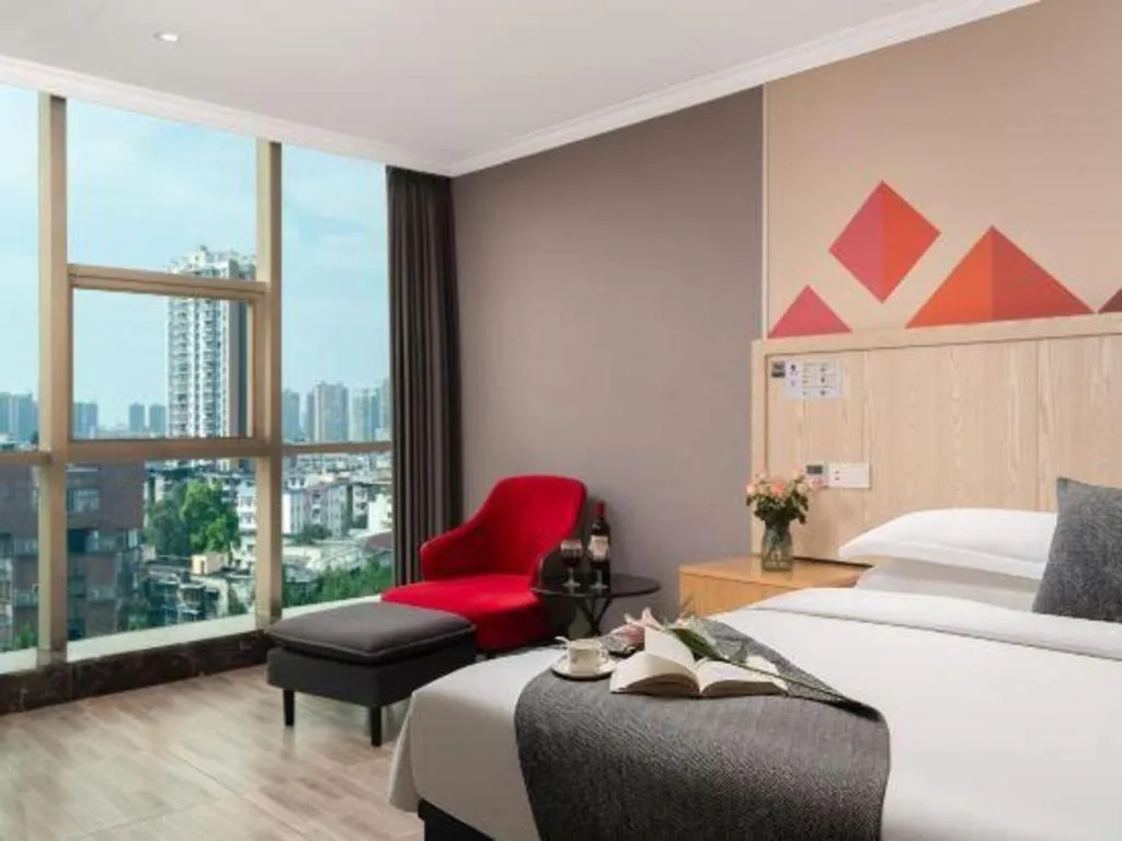 Bed in Borrman Hotel Chongqing Hechuan High-speed Railway Station District Government