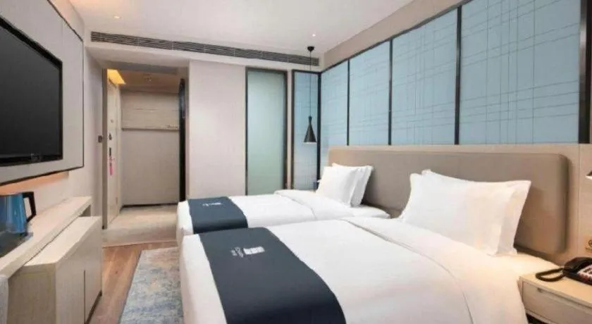 Bed in Echarm Hotel Hengshui 2nd High School High-speed Railway Station
