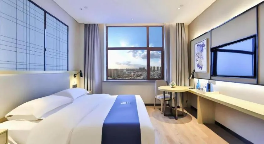 Bed in Echarm Hotel Hengshui 2nd High School High-speed Railway Station