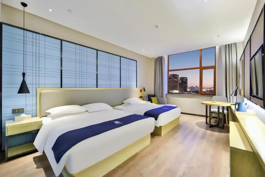 Bed in Echarm Hotel Hengshui 2nd High School High-speed Railway Station