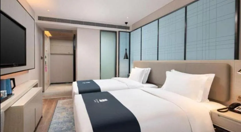 Bed in Echarm Hotel Hengshui 2nd High School High-speed Railway Station