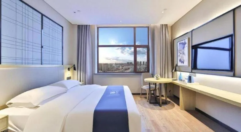 Bed in Echarm Hotel Hengshui 2nd High School High-speed Railway Station