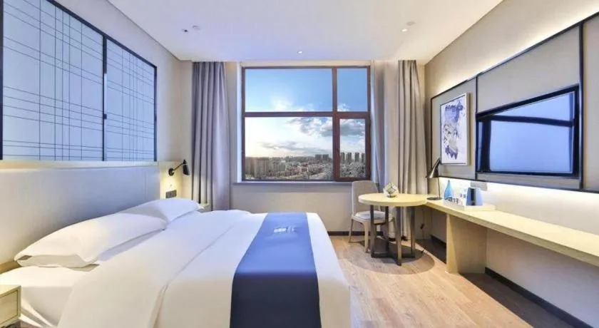 Bed in Echarm Hotel Hengshui 2nd High School High-speed Railway Station