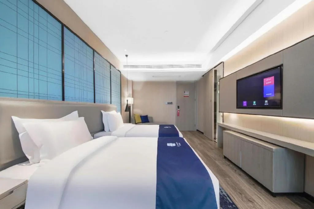 Bed in Echarm Hotel Hengshui 2nd High School High-speed Railway Station