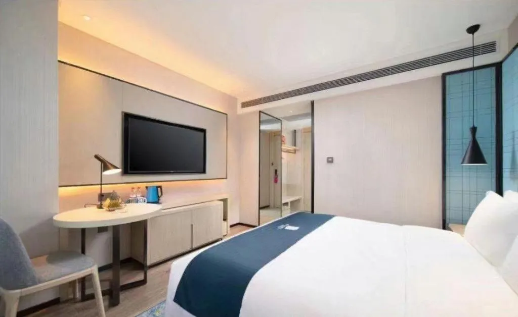 Bed in Echarm Hotel Hengshui 2nd High School High-speed Railway Station