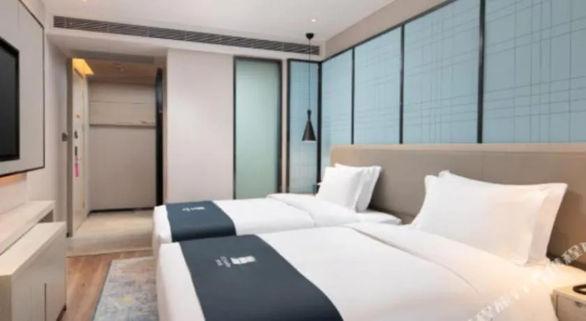 Bed in Echarm Hotel Hengshui 2nd High School High-speed Railway Station